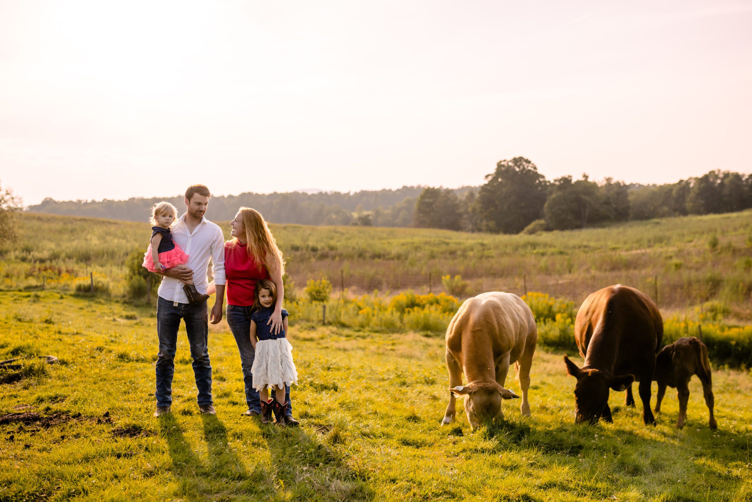 Family session on a dairy farm